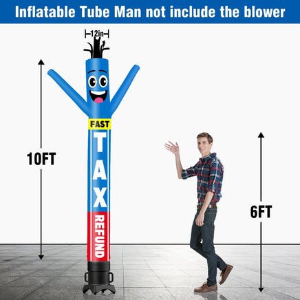 6 10 15 20FT Tall Fast Tax Refund Waving Inflatable Tube Man(Blower Not Included) - goodeny
