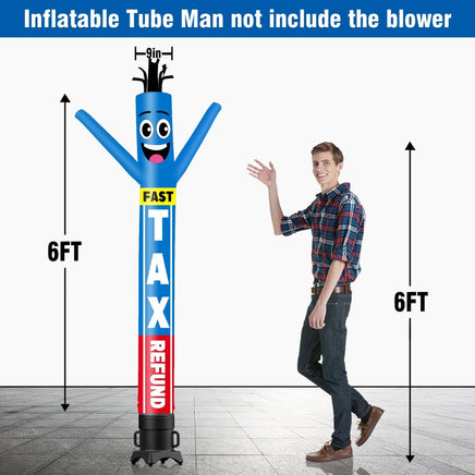 6 10 15 20FT Tall Fast Tax Refund Waving Inflatable Tube Man(Blower Not Included) - goodeny