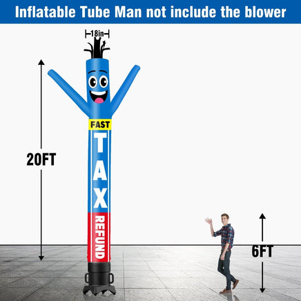 6 10 15 20FT Tall Fast Tax Refund Waving Inflatable Tube Man(Blower Not Included) - goodeny