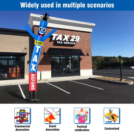 6 10 15 20FT Tall Fast Tax Refund Waving Inflatable Tube Man(Blower Not Included) - goodeny