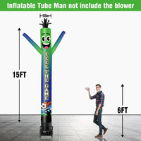 6 10 15 20FT Tall Feel The Game Waving Inflatable Tube Man(Blower Not Included) - goodeny