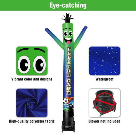 6 10 15 20FT Tall Feel The Game Waving Inflatable Tube Man(Blower Not Included) - goodeny