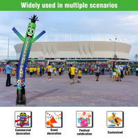 6 10 15 20FT Tall Feel The Game Waving Inflatable Tube Man(Blower Not Included) - goodeny