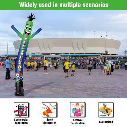 6 10 15 20FT Tall Feel The Game Waving Inflatable Tube Man(Blower Not Included) - goodeny