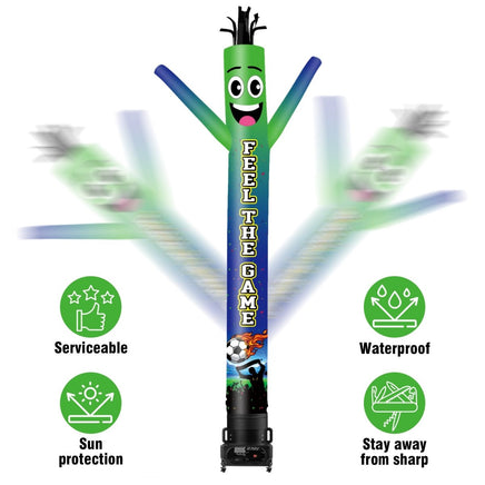 6 10 15 20FT Tall Feel The Game Waving Inflatable Tube Man(Blower Not Included) - goodeny