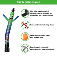 6 10 15 20FT Tall Feel The Game Waving Inflatable Tube Man(Blower Not Included) - goodeny