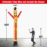 6 10 15 20FT Tall Fired Chicken Waving Inflatable Tube Man(Blower Not Included) - goodeny