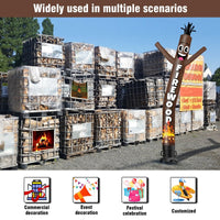 6 10 15 20FT Tall Firewood Waving Inflatable Tube Man(Blower Not Included) - goodeny