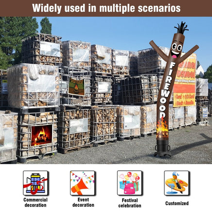 6 10 15 20FT Tall Firewood Waving Inflatable Tube Man(Blower Not Included) - goodeny