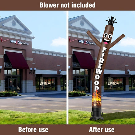 6 10 15 20FT Tall Firewood Waving Inflatable Tube Man(Blower Not Included) - goodeny