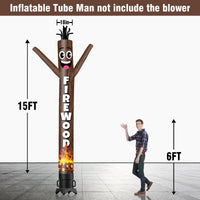 6 10 15 20FT Tall Firewood Waving Inflatable Tube Man(Blower Not Included) - goodeny