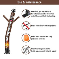 6 10 15 20FT Tall Firewood Waving Inflatable Tube Man(Blower Not Included) - goodeny