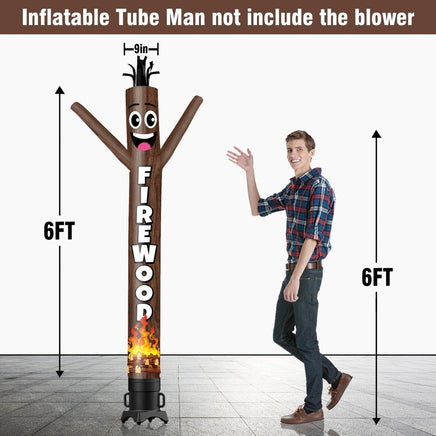 6 10 15 20FT Tall Firewood Waving Inflatable Tube Man(Blower Not Included) - goodeny