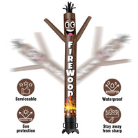 6 10 15 20FT Tall Firewood Waving Inflatable Tube Man(Blower Not Included) - goodeny