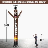 6 10 15 20FT Tall Firewood Waving Inflatable Tube Man(Blower Not Included) - goodeny