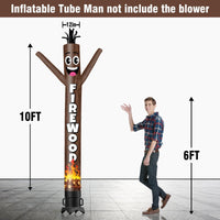 6 10 15 20FT Tall Firewood Waving Inflatable Tube Man(Blower Not Included) - goodeny