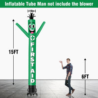 6 10 15 20FT Tall First Aid Waving Inflatable Tube Man(Blower Not Included) - goodeny