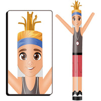 6 10 15 20FT Tall Fitness Coach Waving Inflatable Tube Man(Blower Not Included) - goodeny