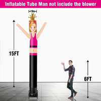 6 10 15 20FT Tall Fitness Coach Waving Inflatable Tube Man(Blower Not Included) - goodeny