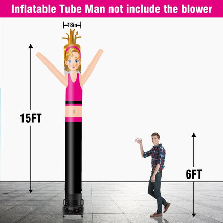 6 10 15 20FT Tall Fitness Coach Waving Inflatable Tube Man(Blower Not Included) - goodeny