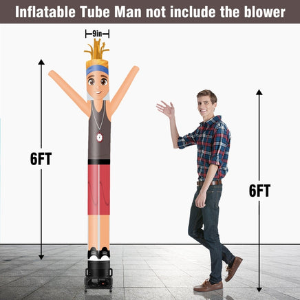 6 10 15 20FT Tall Fitness Coach Waving Inflatable Tube Man(Blower Not Included) - goodeny