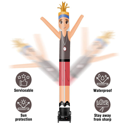 6 10 15 20FT Tall Fitness Coach Waving Inflatable Tube Man(Blower Not Included) - goodeny