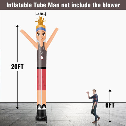 6 10 15 20FT Tall Fitness Coach Waving Inflatable Tube Man(Blower Not Included) - goodeny