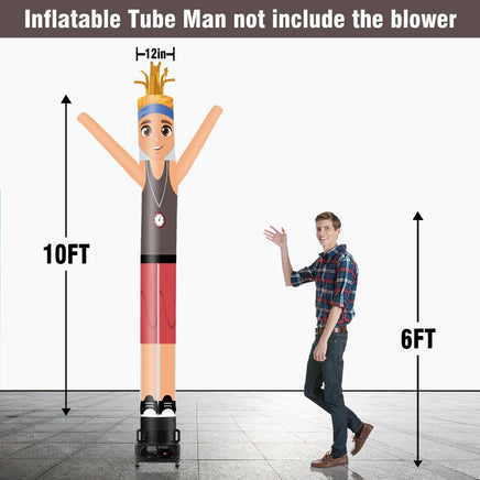 6 10 15 20FT Tall Fitness Coach Waving Inflatable Tube Man(Blower Not Included) - goodeny