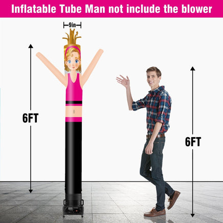 6 10 15 20FT Tall Fitness Coach Waving Inflatable Tube Man(Blower Not Included) - goodeny