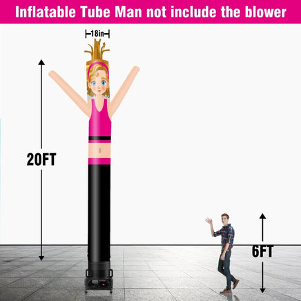 6 10 15 20FT Tall Fitness Coach Waving Inflatable Tube Man(Blower Not Included) - goodeny