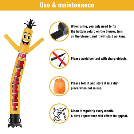 6 10 15 20FT Tall Flea Market Waving Inflatable Tube Man(Blower Not Included) - goodeny