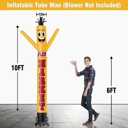 6 10 15 20FT Tall Flea Market Waving Inflatable Tube Man(Blower Not Included) - goodeny