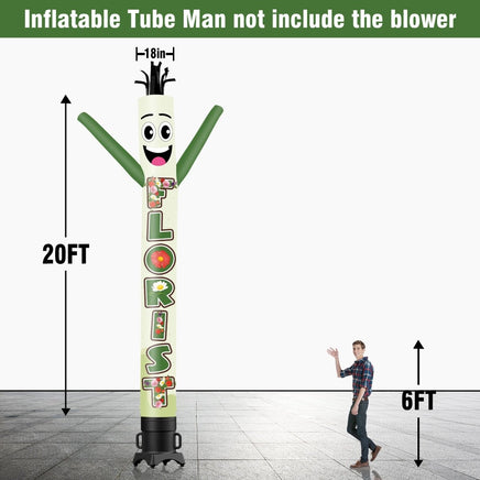 6 10 15 20FT Tall Florist Waving Inflatable Tube Man(Blower Not Included) - goodeny