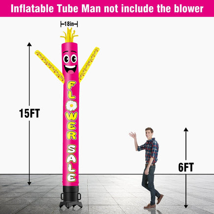 6 10 15 20FT Tall Flower Sale Waving Inflatable Tube Man(Blower Not Included) - goodeny