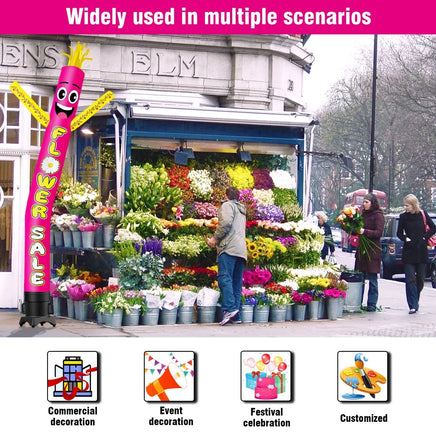 6 10 15 20FT Tall Flower Sale Waving Inflatable Tube Man(Blower Not Included) - goodeny