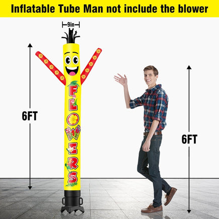 6 10 15 20FT Tall FLOWERS Waving Inflatable Tube Man(Blower Not Included) - goodeny