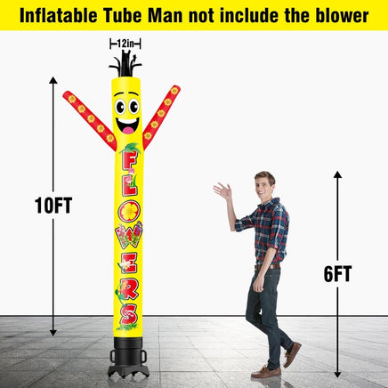 6 10 15 20FT Tall FLOWERS Waving Inflatable Tube Man(Blower Not Included) - goodeny