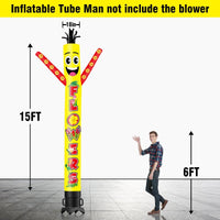 6 10 15 20FT Tall FLOWERS Waving Inflatable Tube Man(Blower Not Included) - goodeny
