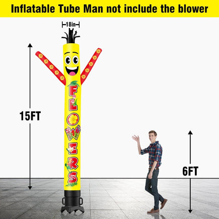 6 10 15 20FT Tall FLOWERS Waving Inflatable Tube Man(Blower Not Included) - goodeny