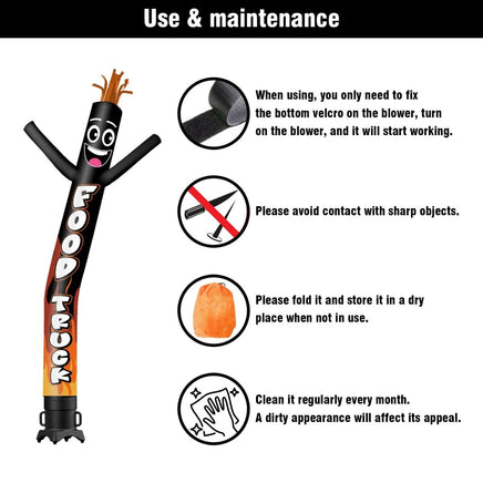 6 10 15 20FT Tall Food Truck1 Waving Inflatable Tube Man(Blower Not Included) - goodeny