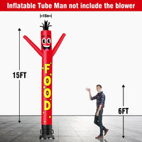 6 10 15 20FT Tall Food Waving Inflatable Tube Man(Blower Not Included) - goodeny
