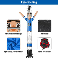 6 10 15 20FT Tall Football Players Waving Inflatable Tube Man(Blower Not Included) - goodeny