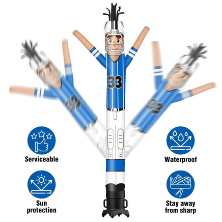 6 10 15 20FT Tall Football Players Waving Inflatable Tube Man(Blower Not Included) - goodeny