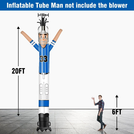6 10 15 20FT Tall Football Players Waving Inflatable Tube Man(Blower Not Included) - goodeny
