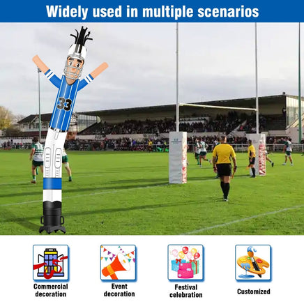 6 10 15 20FT Tall Football Players Waving Inflatable Tube Man(Blower Not Included) - goodeny