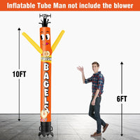 6 10 15 20FT Tall Fresh Bagels Waving Inflatable Tube Man(Blower Not Included) - goodeny