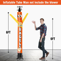 6 10 15 20FT Tall Fresh Bagels Waving Inflatable Tube Man(Blower Not Included) - goodeny