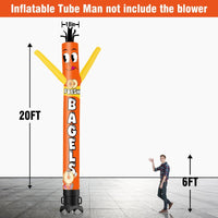 6 10 15 20FT Tall Fresh Bagels Waving Inflatable Tube Man(Blower Not Included) - goodeny