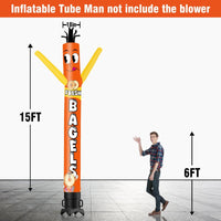 6 10 15 20FT Tall Fresh Bagels Waving Inflatable Tube Man(Blower Not Included) - goodeny