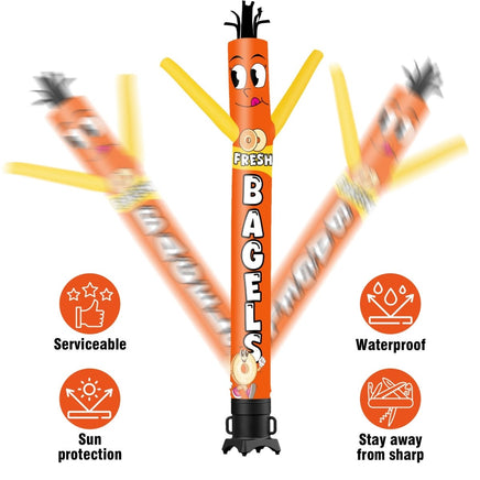 6 10 15 20FT Tall Fresh Bagels Waving Inflatable Tube Man(Blower Not Included) - goodeny
